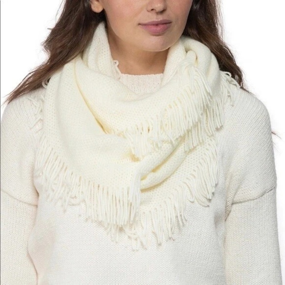 INC International Concepts Womens One Size Solid Raschel Loop Scarf Ivory
